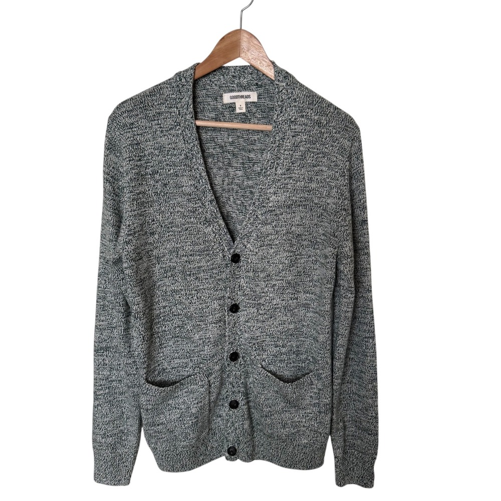 Goodthreads Men‎ Speckled Knit V Neck Cardigan Sweater Size S